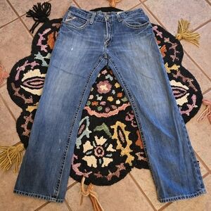 🔥🔥Ariat Lowrise Bootcut Distressed Jeans 🔥🔥 Size 32W X 32L